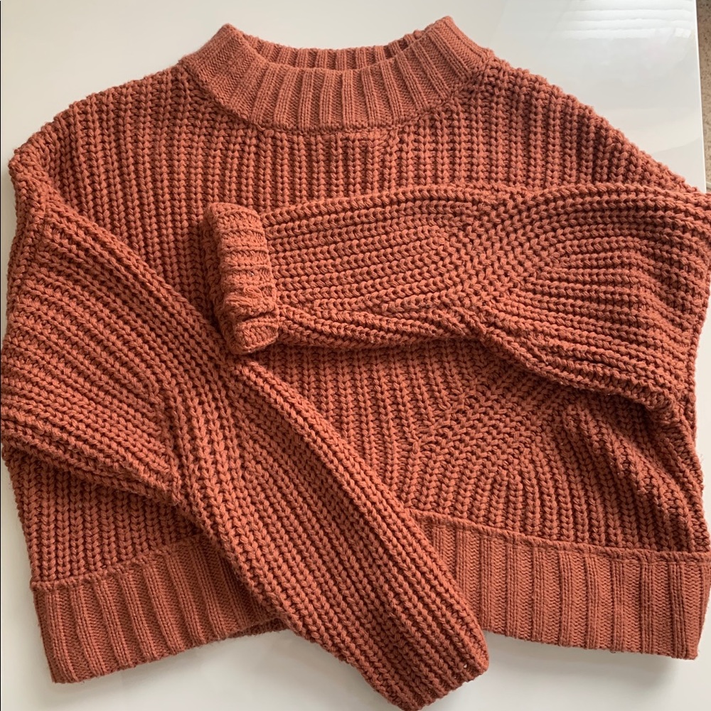 Mock Neck Rust Sweater :)